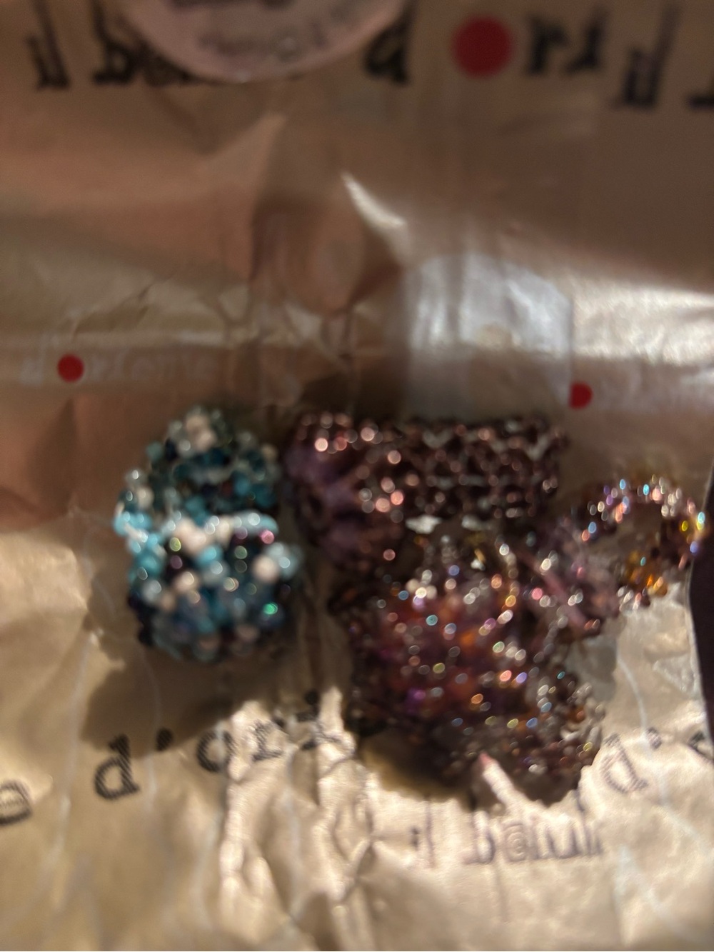 ITALIAN Glass Bead Flower Stretch Rings Multicoloured Venetian